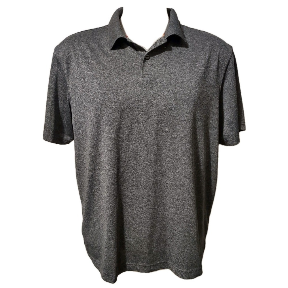 Haggar Polo Shirt Men's Size XL Collared 2 Button Short Sleeves Gray Lightweight